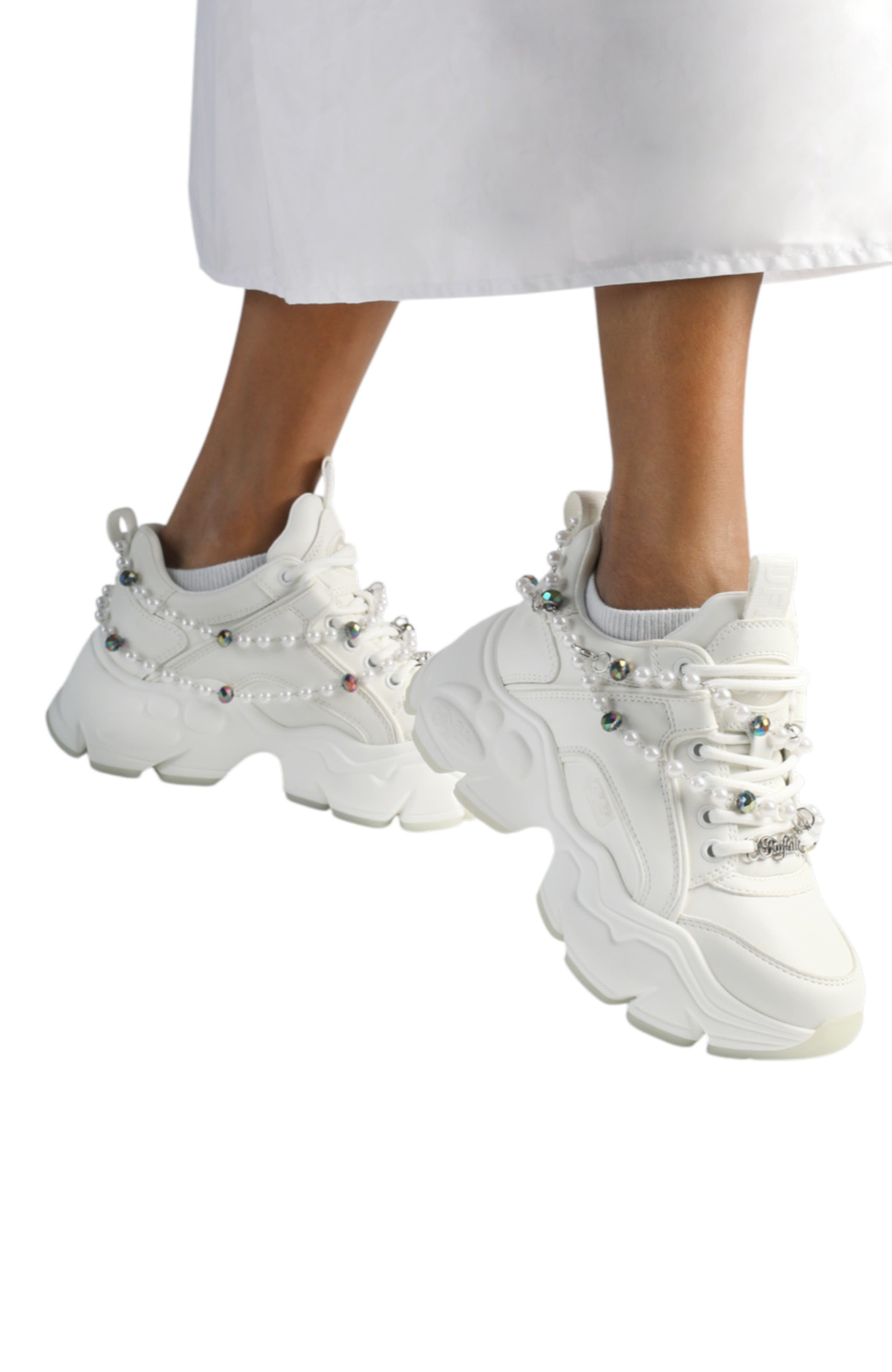 Buffalo Boots Binary Charm Sneaker, Alternate, color, Pearl White
