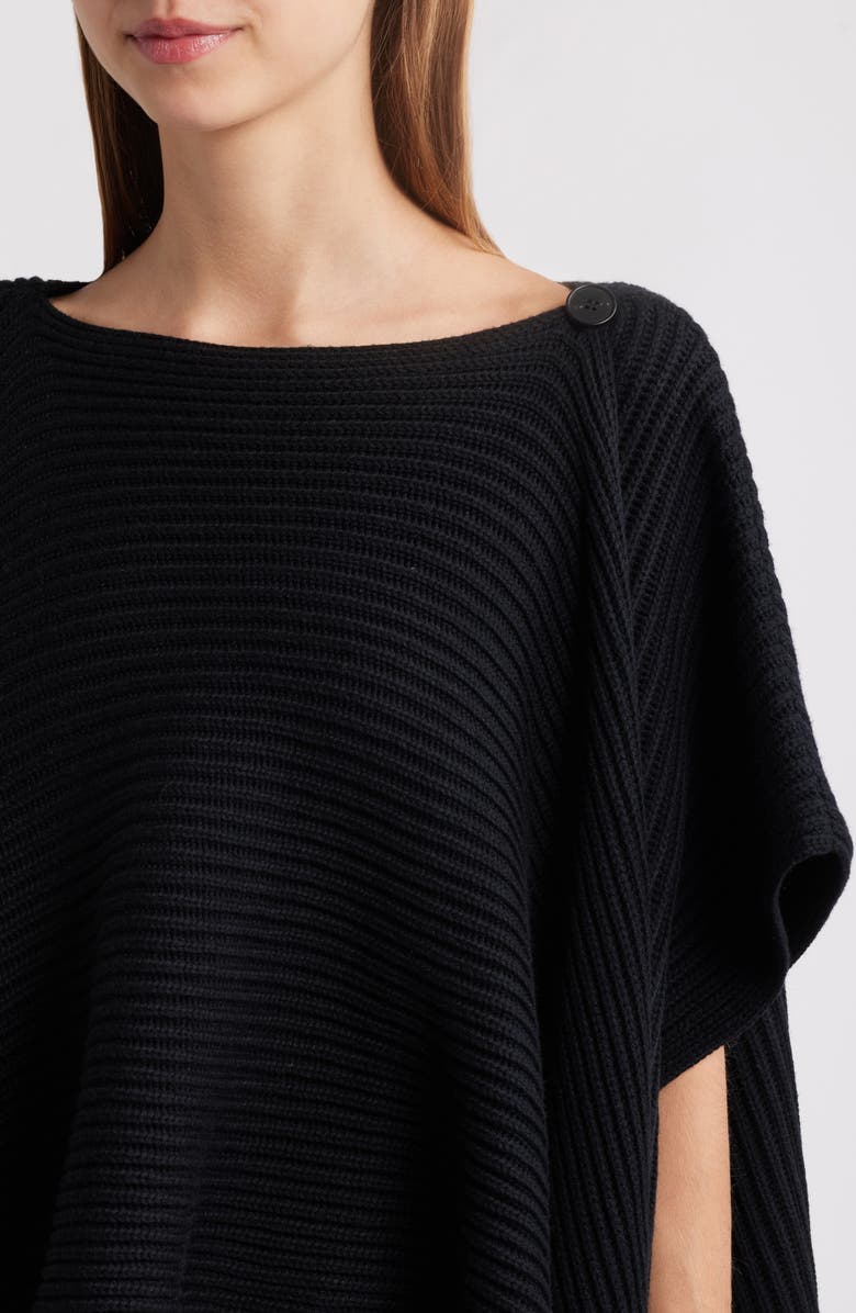 Pixie Market Cape Sweater, Alternate, color, Black