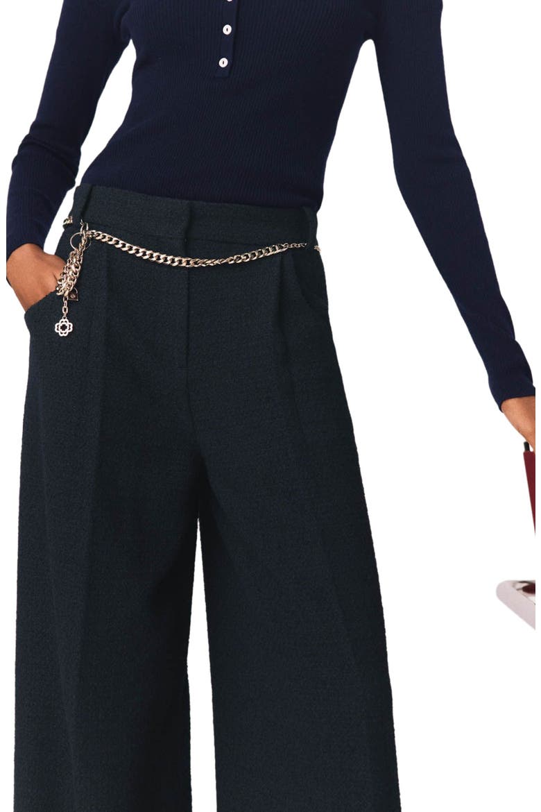 Tweed trousers, Alternate, color, Navy