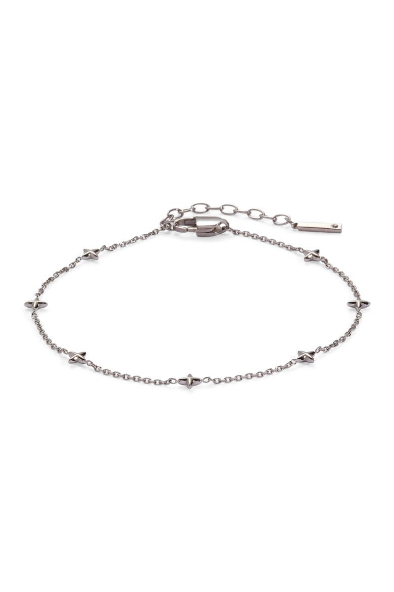 Star Chain Anklet, Main, color, Silver