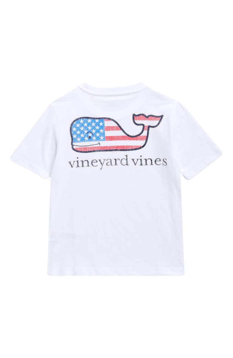 vineyard vines Kids' Flag Whale Pocket Graphic T-Shirt, Alternate, color, White Cap