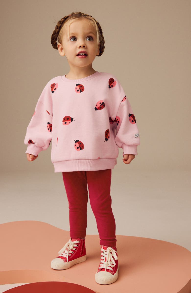 NEXT Kids
Ladybug Print Sweatshirt
Rib Leggings Set, Alternate, color, Pink