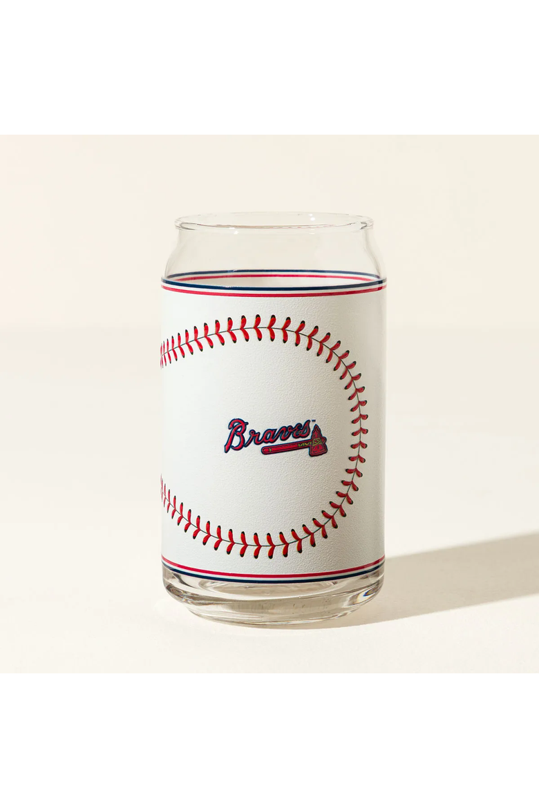 MLB First Pitch Baseball Glass, Main, color, Atlanta Braves