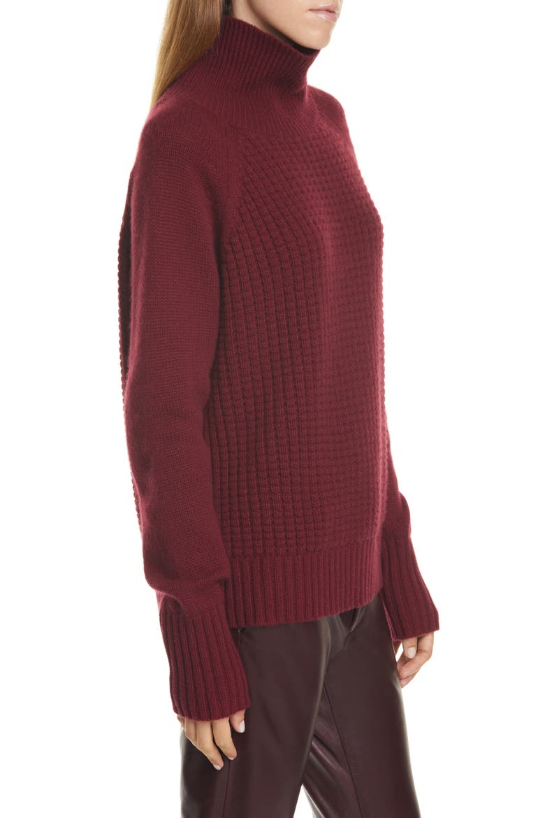 Houston Cashmere Turtleneck Sweater, Alternate, color, MERLOT