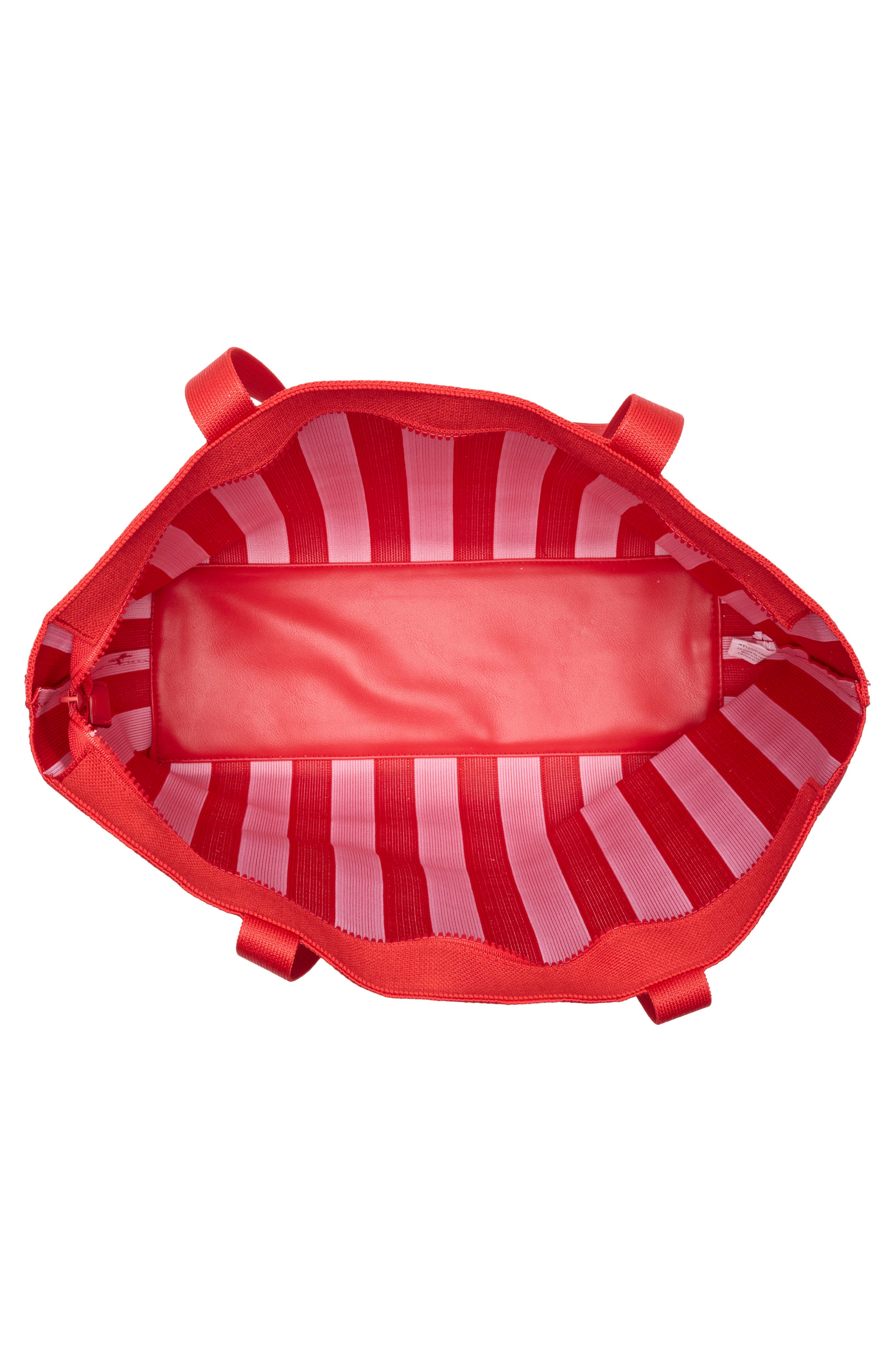 Large Striped Tote with Removable Pouch, Alternate, color, RED PINK