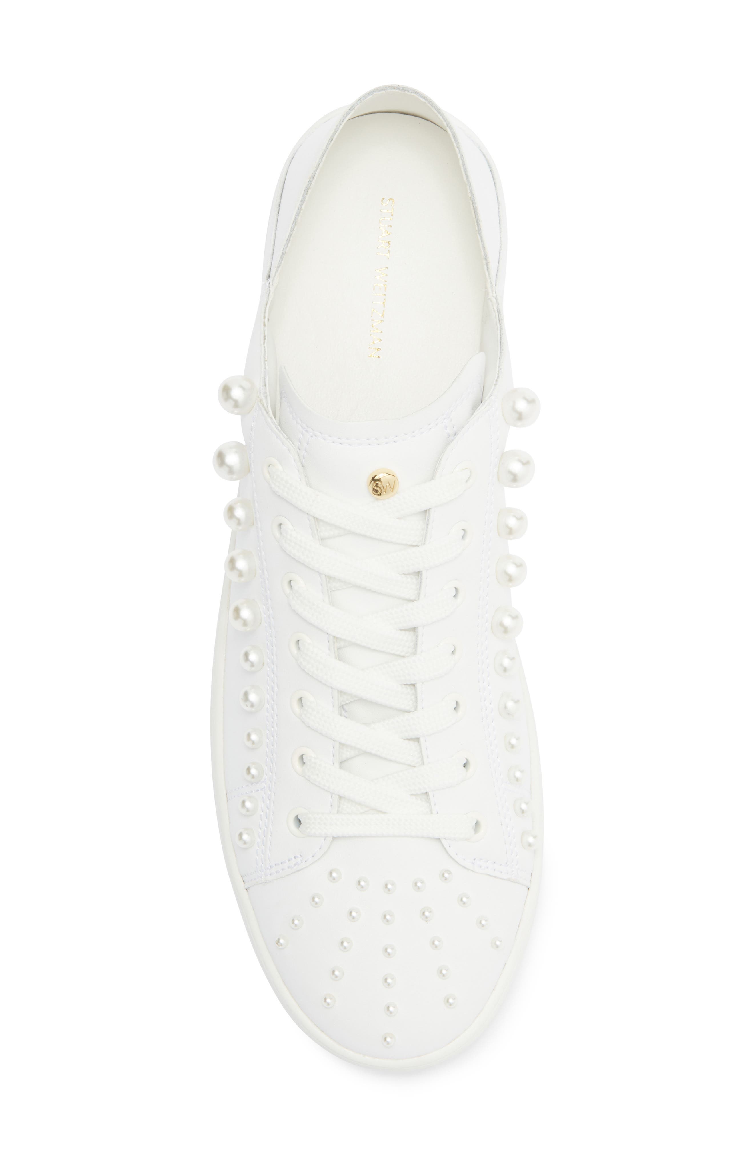 Stuart Weitzman Goldie Convertible Sneaker, Alternate, color, White.