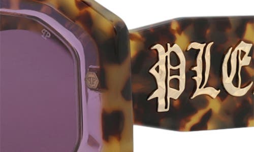 Philipp Plein Tortoiseshell Square-frame Acetate Sunglasses With Saddle Nose Bridge In Brown