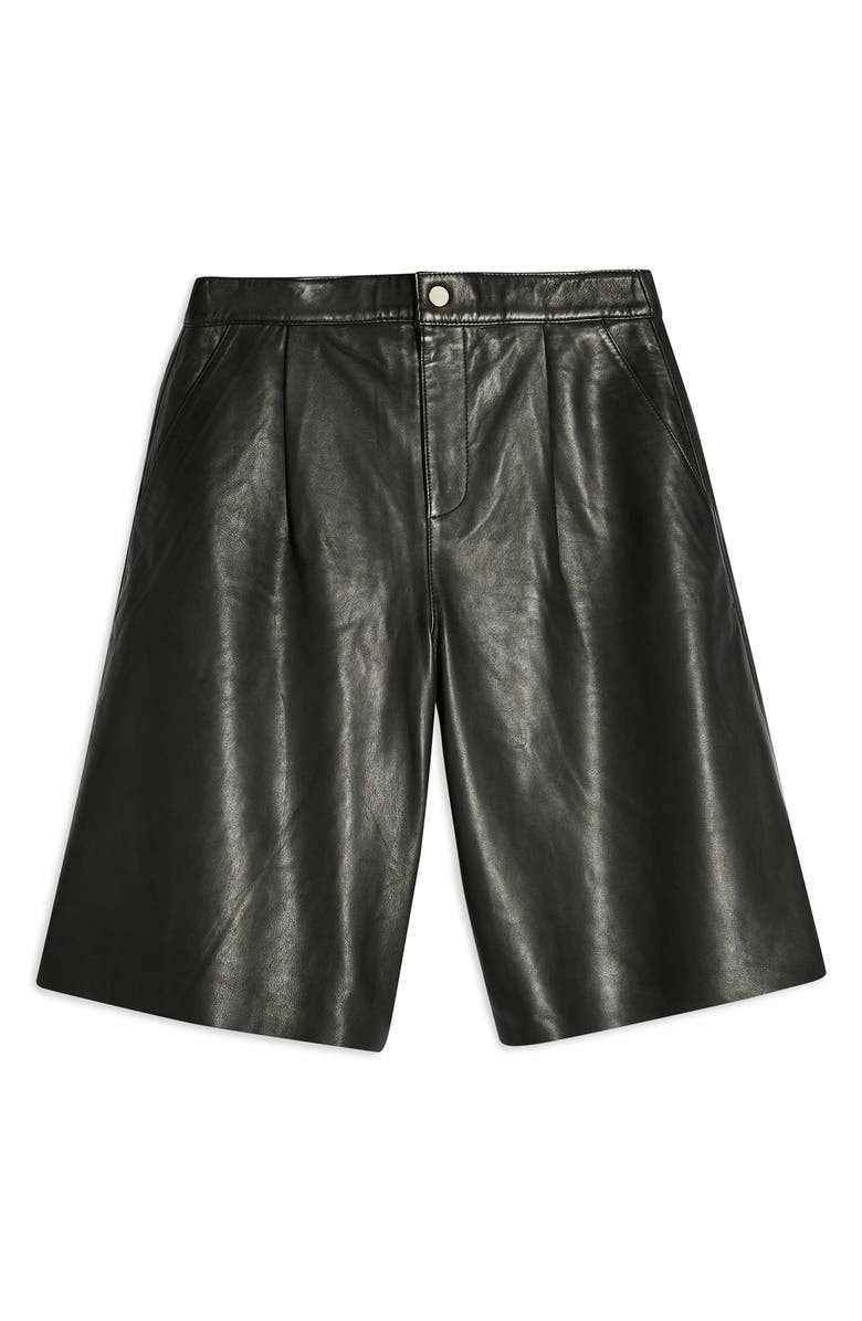 Topshop Leather Culottes, Alternate, color,