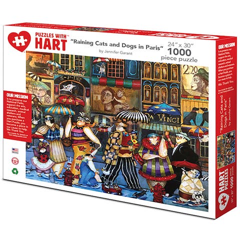 Raining Cats and Dogs in Paris by Jennifer Garant 1000 Piece Puzzle
