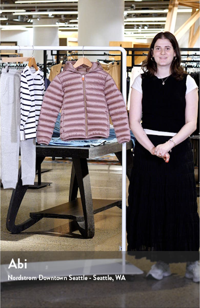 Kids' Iris Shiny Water Repellent Hooded Puffer Jacket, sales video thumbnail