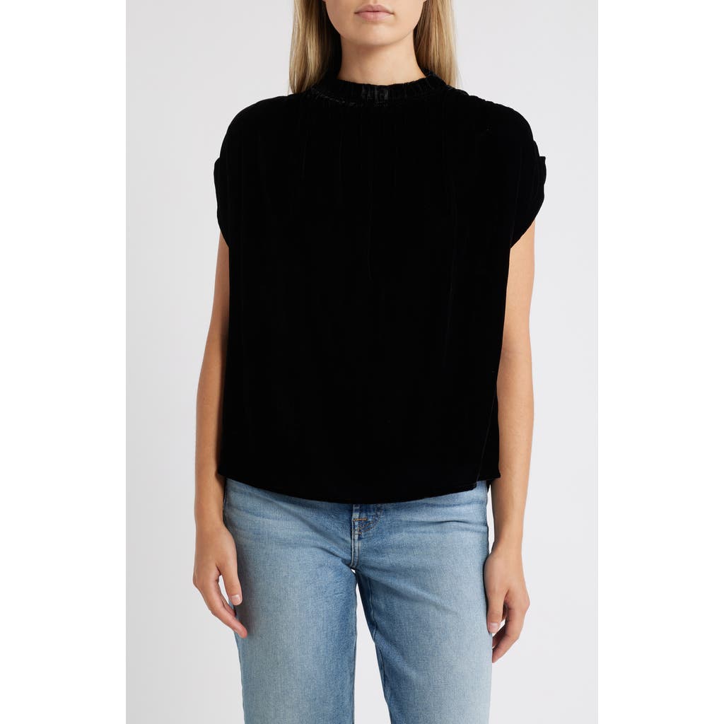 Wit & Wisdom Extended Sleeve Velvet Top In Black