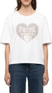 Zadig & Voltaire Taida Crystal Embellished Graphic Heart T-Shirt