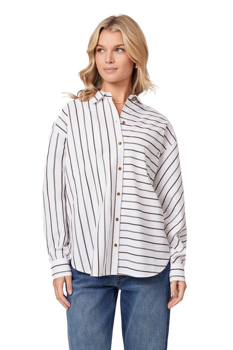 Oversize Button-Up Shirt, Alternate, color, SUGAR SWIZZLE STRIPE
