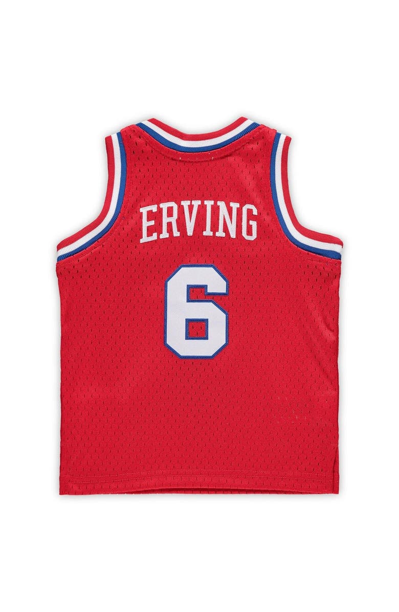 Mitchell & Ness Infant Mitchell & Ness Julius Erving Red Philadelphia 76ers 1982/83 Hardwood Classics Retired Player Jersey, Alternate, color,