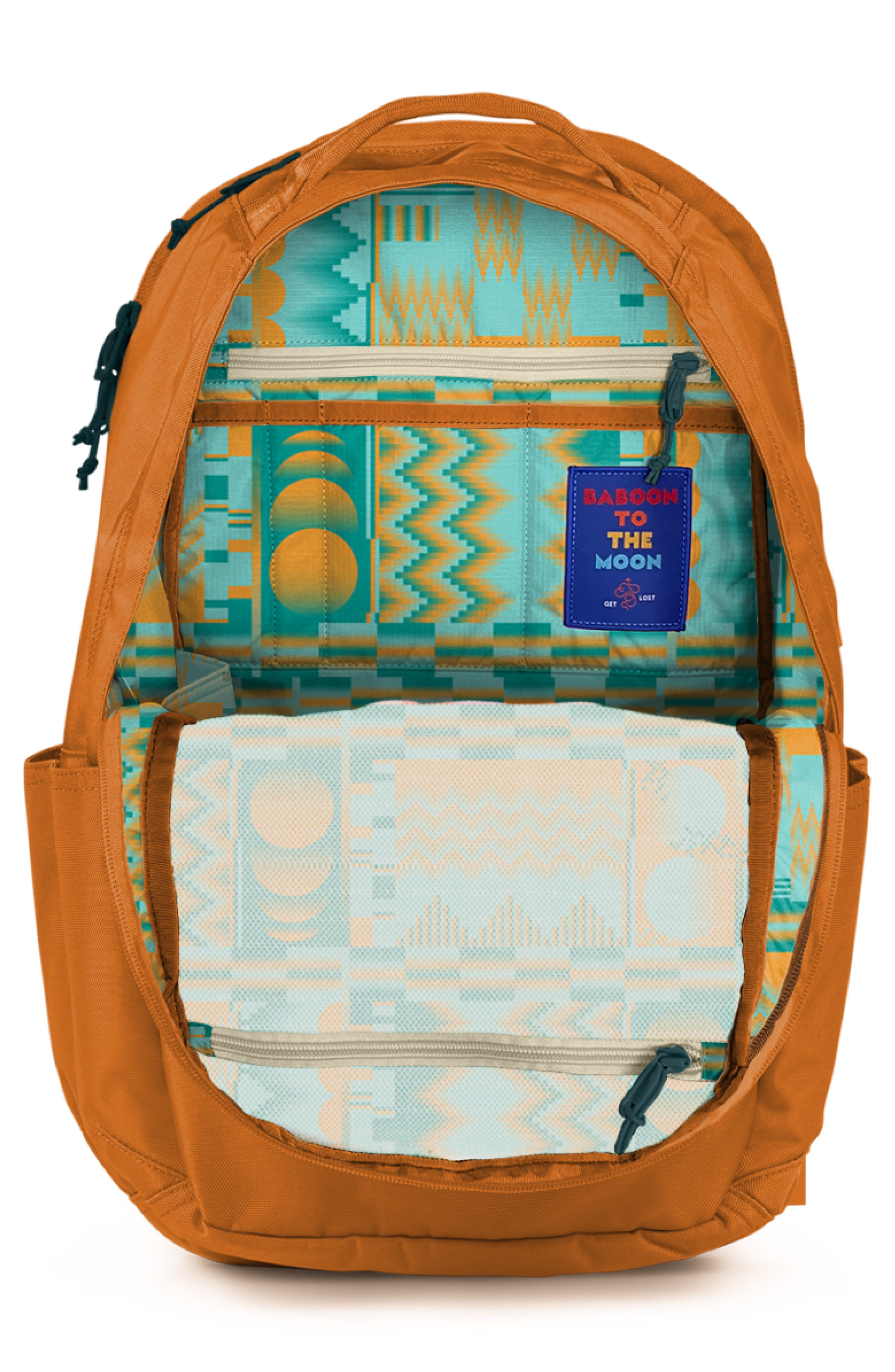 Baboon to the Moon City Water Repellent Backpack, Alternate, color, Caramel