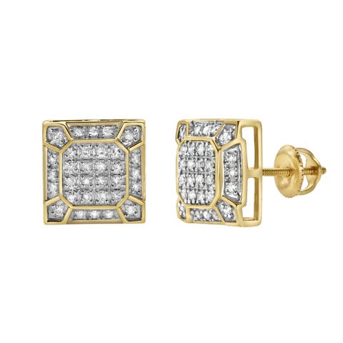 Regalia 10K Yellow Gold Diamond Stud Earrings - 0.25ct.