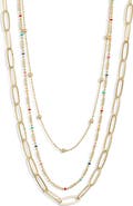 Nordstrom Set of 2 Enamel Dot Chain Layered Necklaces
