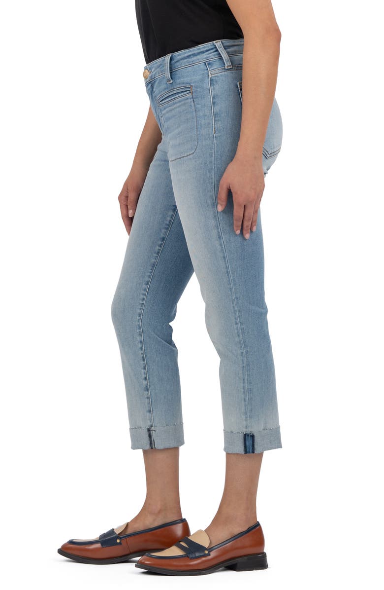KUT from the Kloth Amy Welt Pocket Low Rise Crop Slim Straight Leg Jeans, Alternate, color, Valor