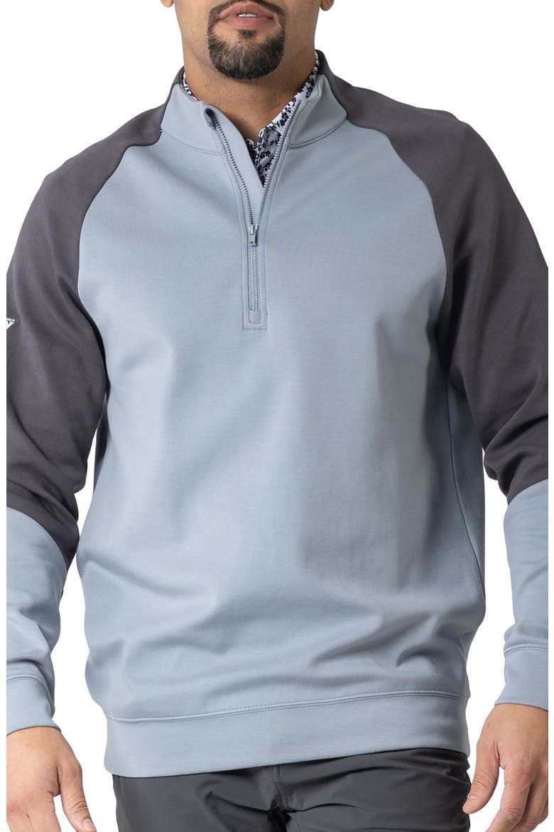 Crown Midlayer Quarter Zip Pullover, Main, color, PEBBLE/ CHARCOAL