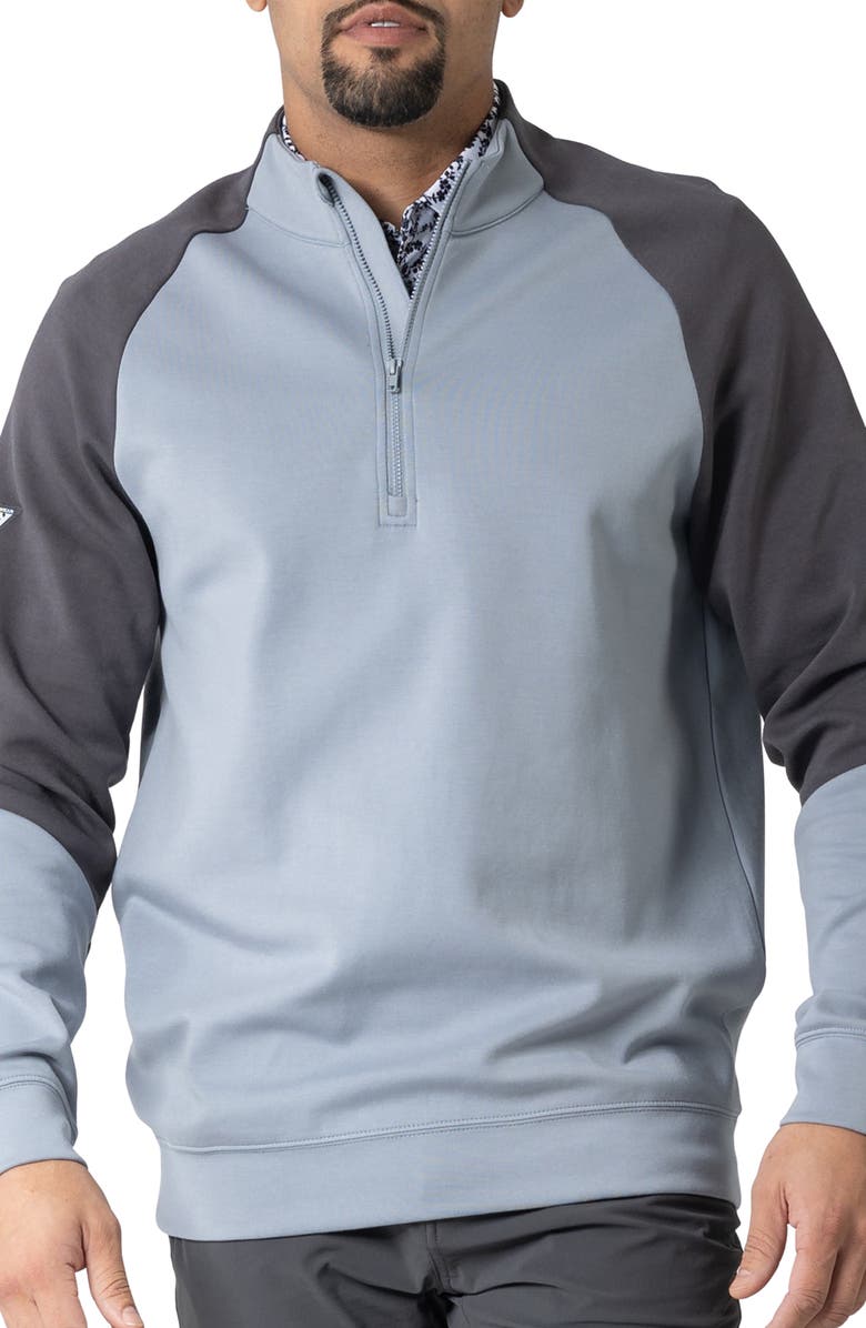 LEVELWEAR Crown Midlayer Quarter Zip Pullover, Main, color, Pebble/ Charcoal