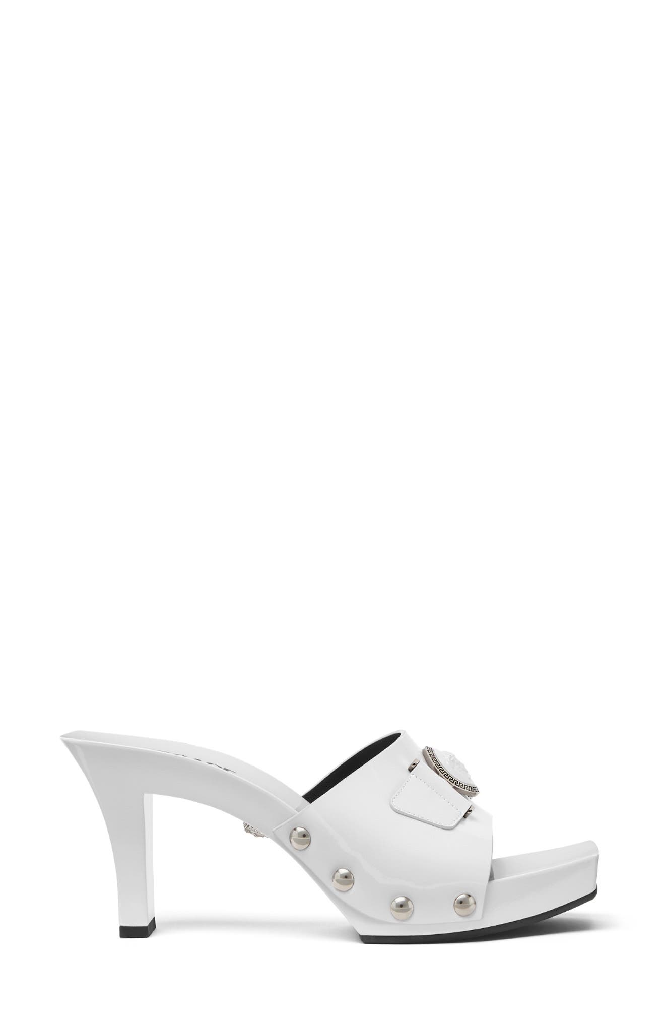 Versace Medusa Buckle Clog Sandal, Alternate, color, 