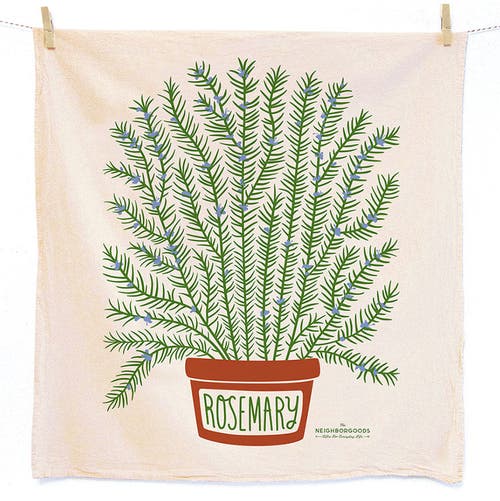 The Neighborgoods Rosemary Dish Towel + Sponge Cloth Gift Set In Multi