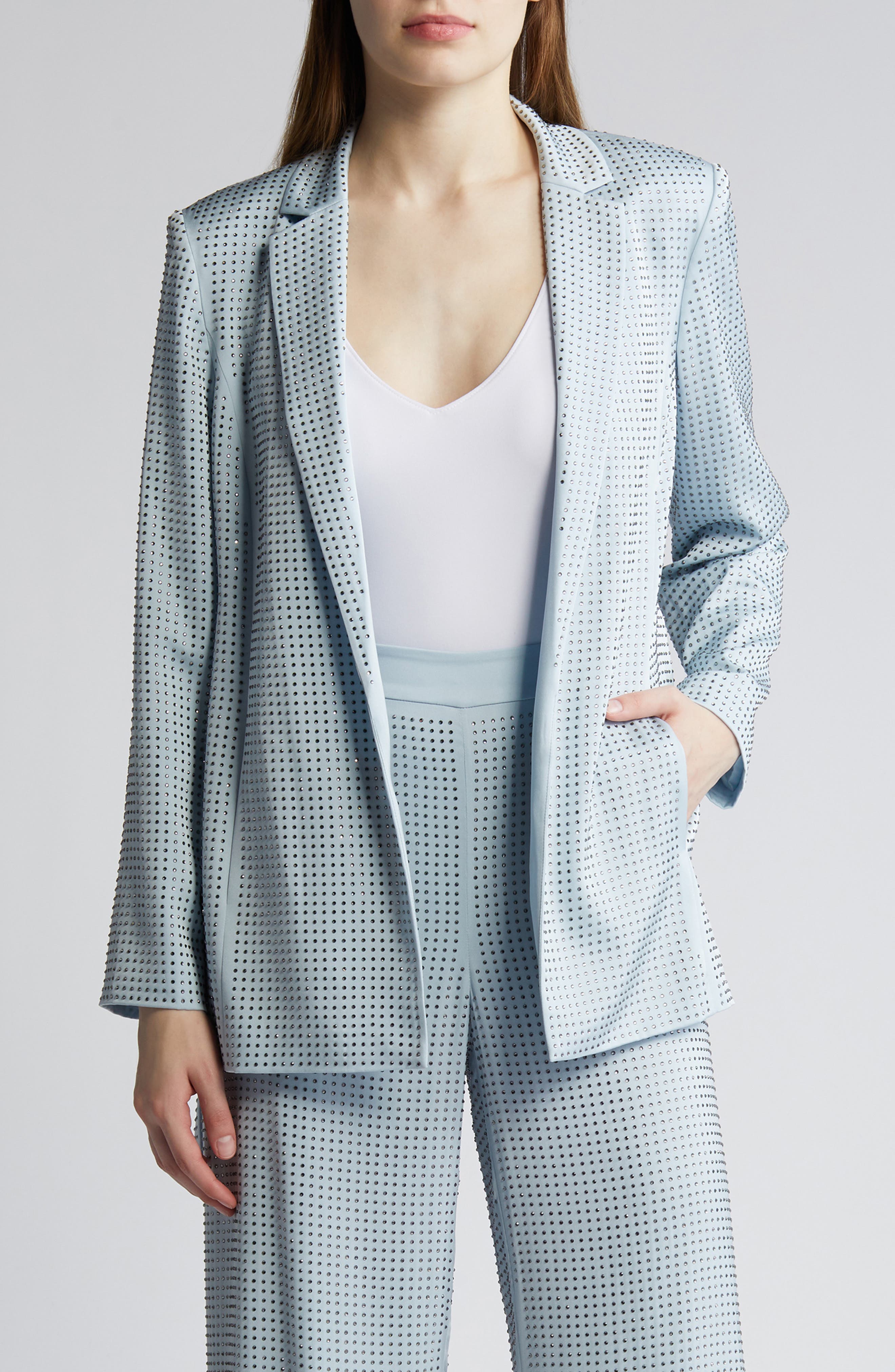 Brett Rhinestone Embellished Silk Wrap Jacket