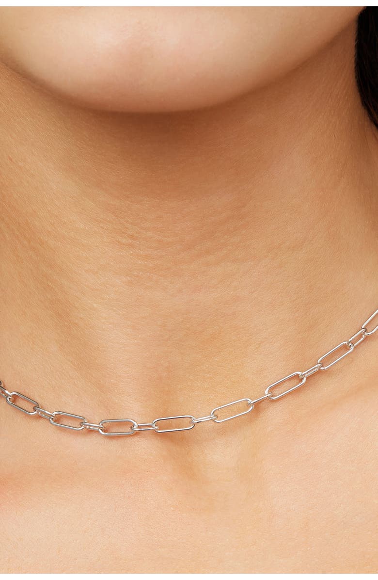Oradina Sterling Silver Rhythm Link Choker, Alternate, color, Silver