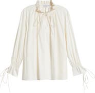 HARSHMAN Audrey Tie Detail Cotton Pullover Top