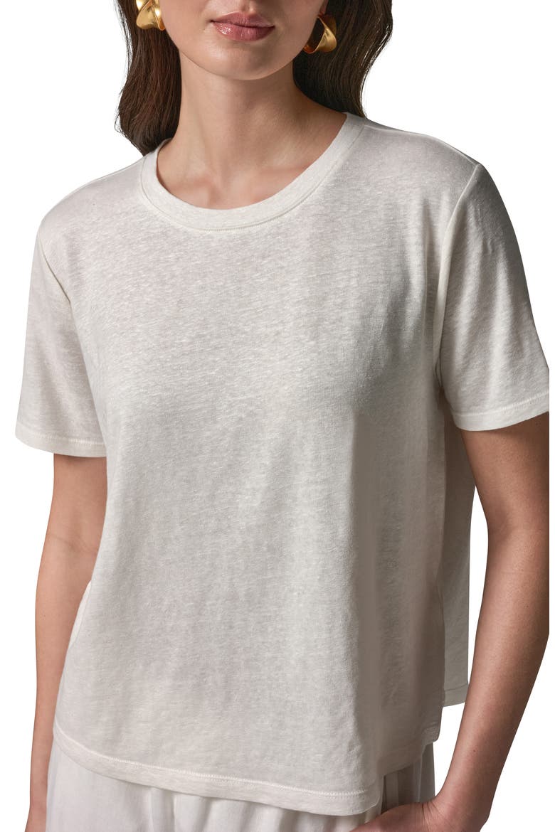 Linen Blend T-Shirt, Alternate, color, CREAM