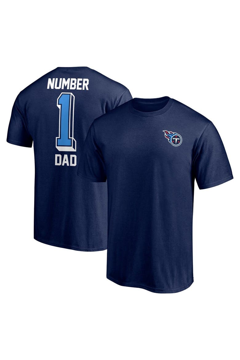 Men's Fanatics Branded Navy Tennessee Titans #1 Dad T-Shirt, Main, color, Navy