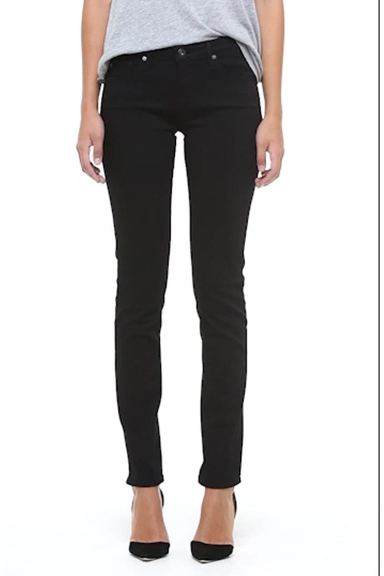 'Stilt Cigarette' Skinny Jeans, Alternate, color, SUPER BLACK