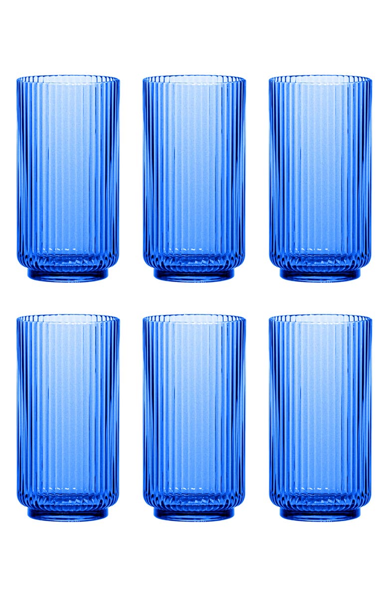 TarHong Set of 6 Shatterproof Mesa Jumbo Drinking Glasses, Main, color, Blue