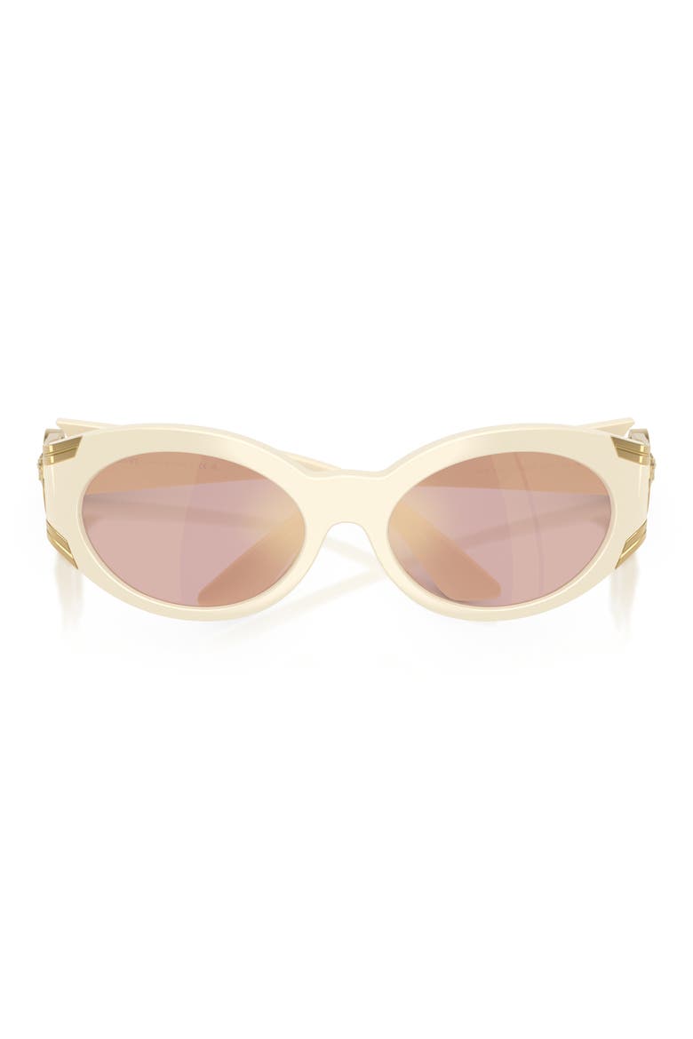 55mm Oval Sunglasses, Alternate, color, MILK / PINK MIRROR GOLD