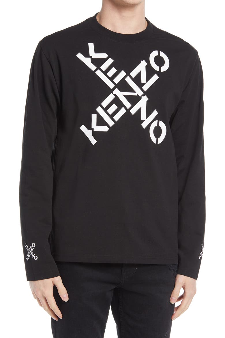 Sport Little X Long Sleeve Graphic Tee, Main, color, BLACK