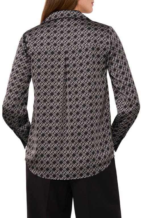 Halogen ® Long Sleeve Satin Button-up Shirt In Black