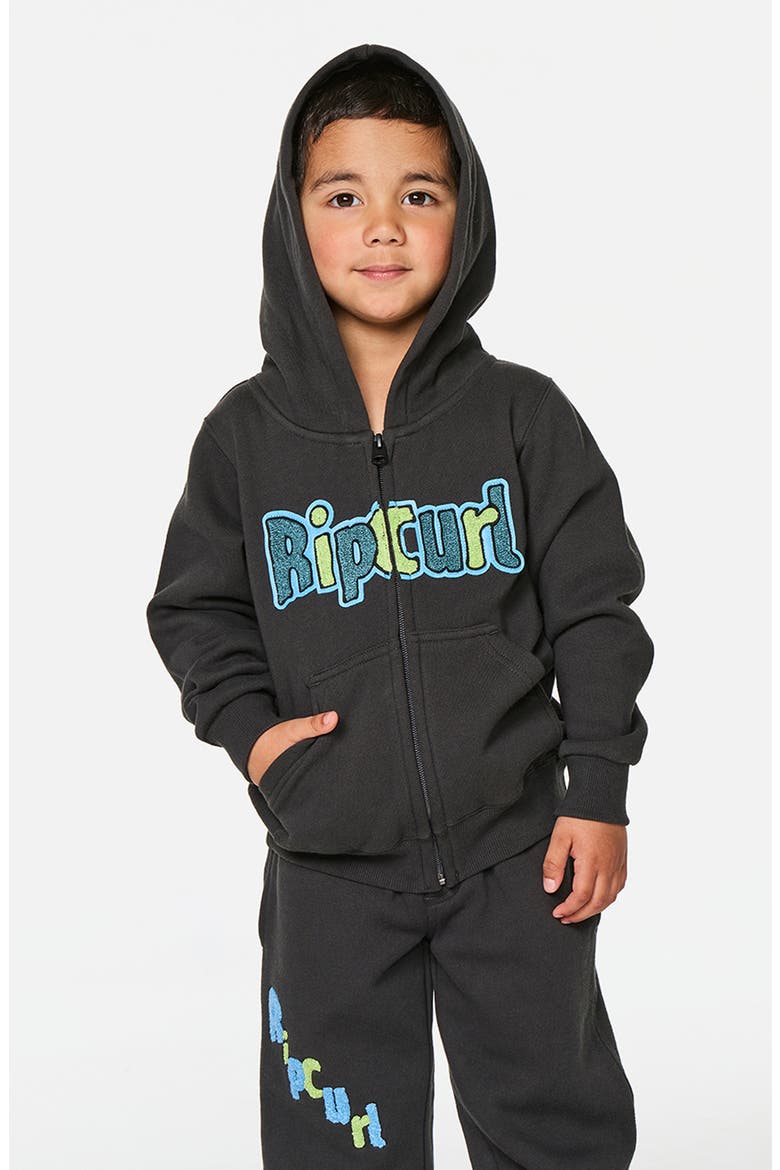 Kids' Paddle Out Fleece Zip Hoodie, Main, color, WASHED BLACK