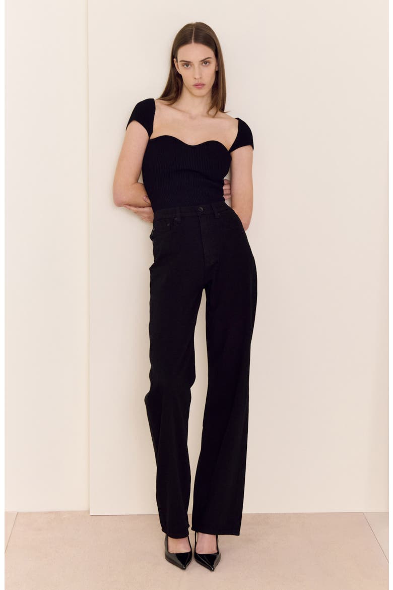 Karmine Refined Wide Leg Jeans, Alternate, color, BLACK