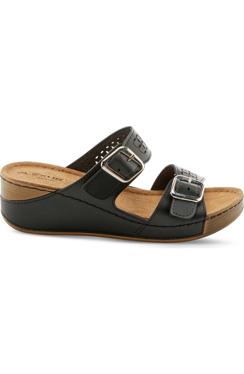 Flexus by Spring Step Thrume Wedge Slide Sandal, Alternate, color, Black