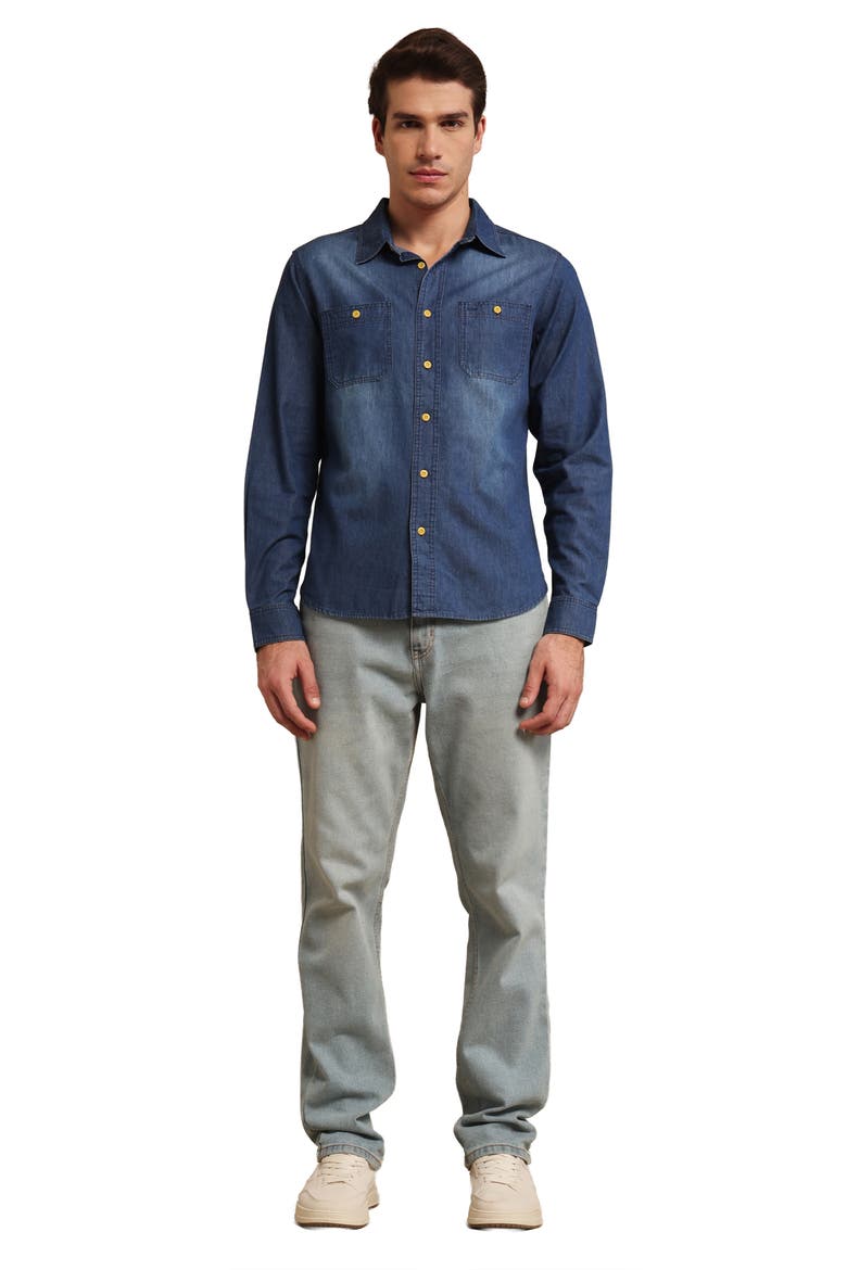 Men's Denim Shirt, Alternate, color, Dark Indigo