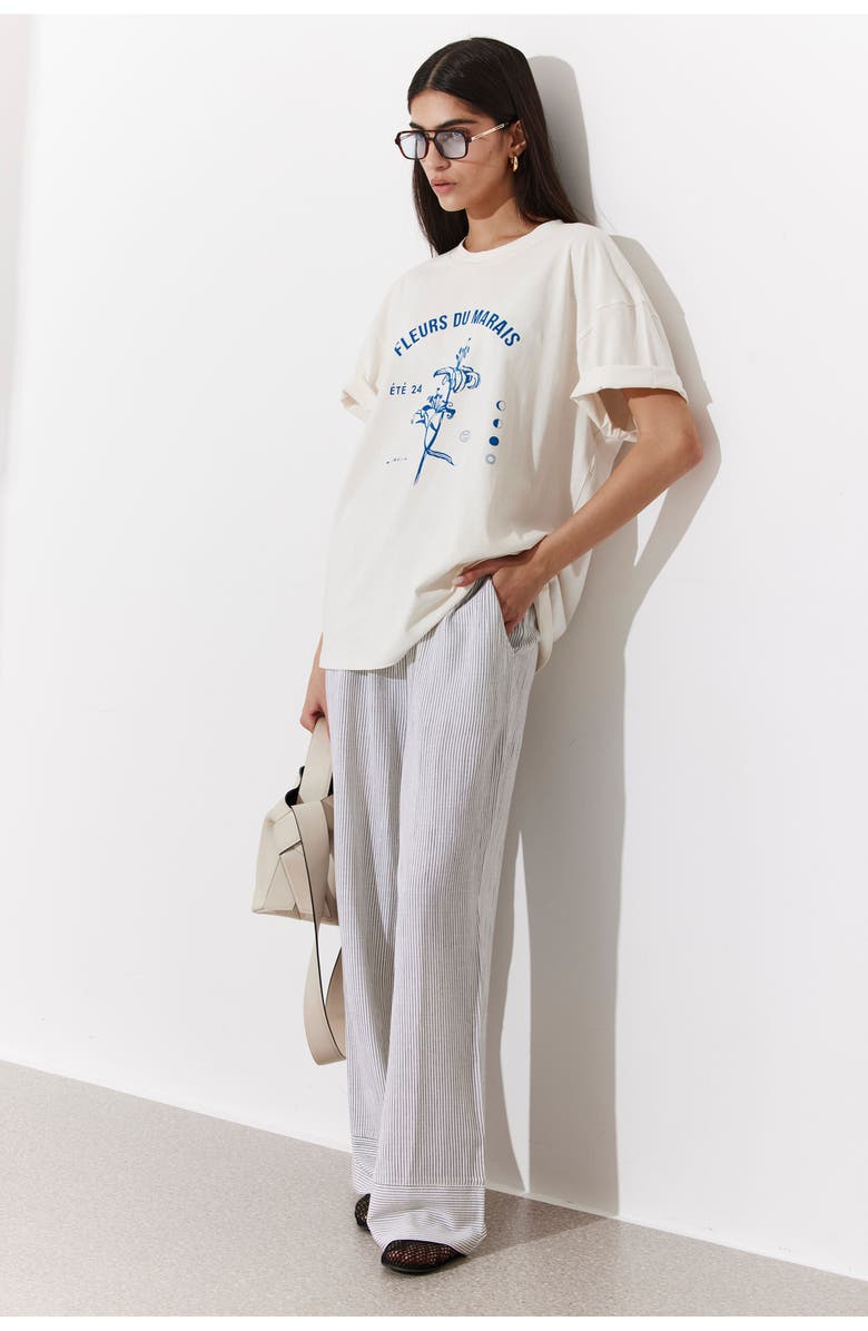 Gottex Beach Life Saltstripe Wide Leg Beach Pant Cover-Up, Alternate, color, Black-Cream