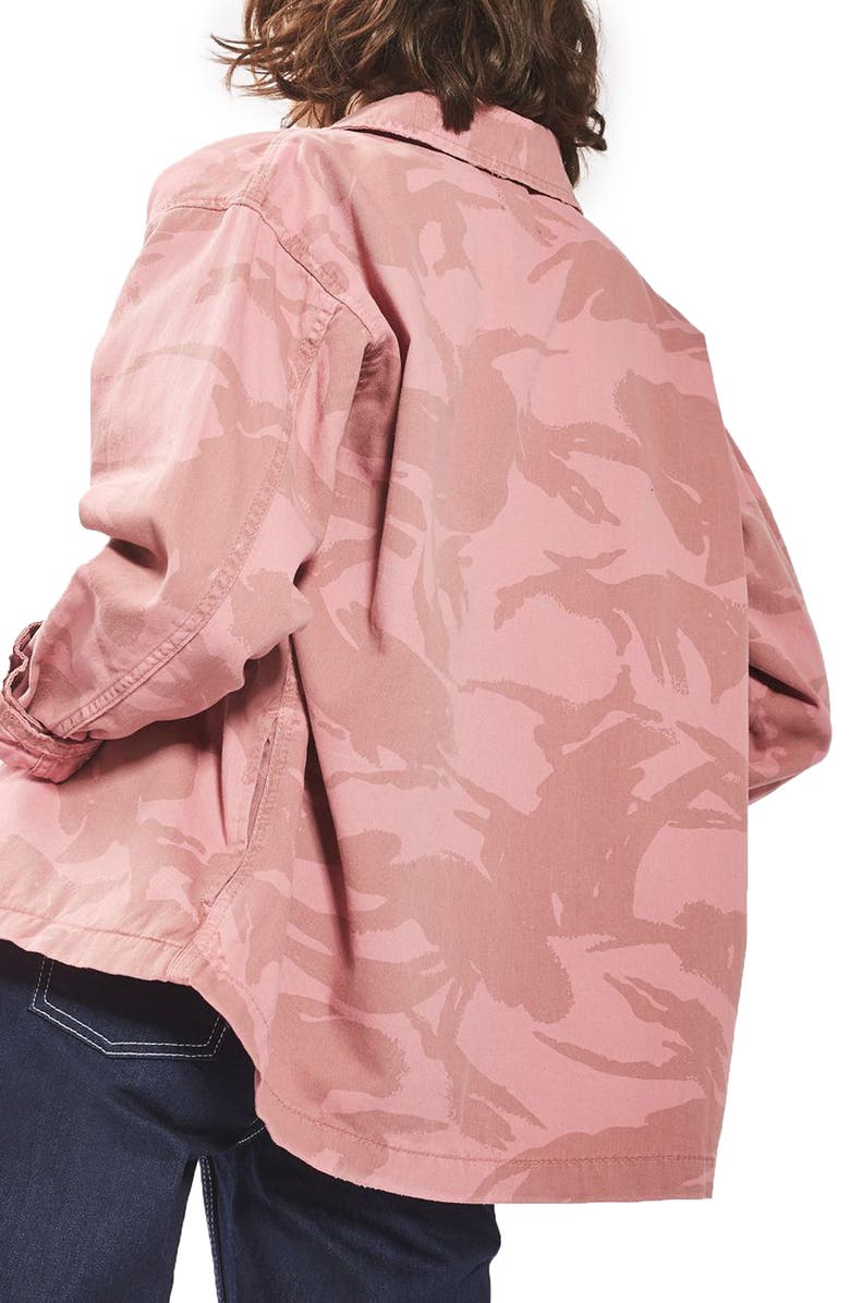 Topshop Camo Army Jacket, Alternate, color,
