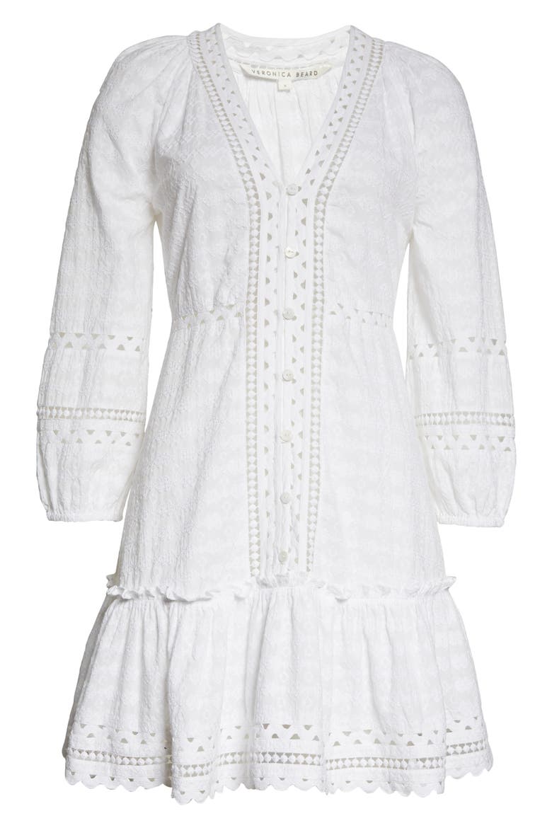 Daeja Embroidered Cotton Cover-Up Dress, Alternate, color, WHITE