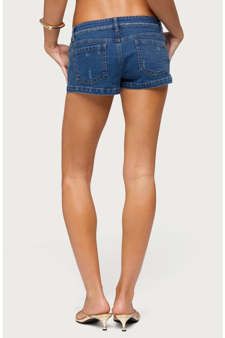 McLaine Stitched Low Rise Denim Shorts, Alternate, color, MEDIUM-BLUE