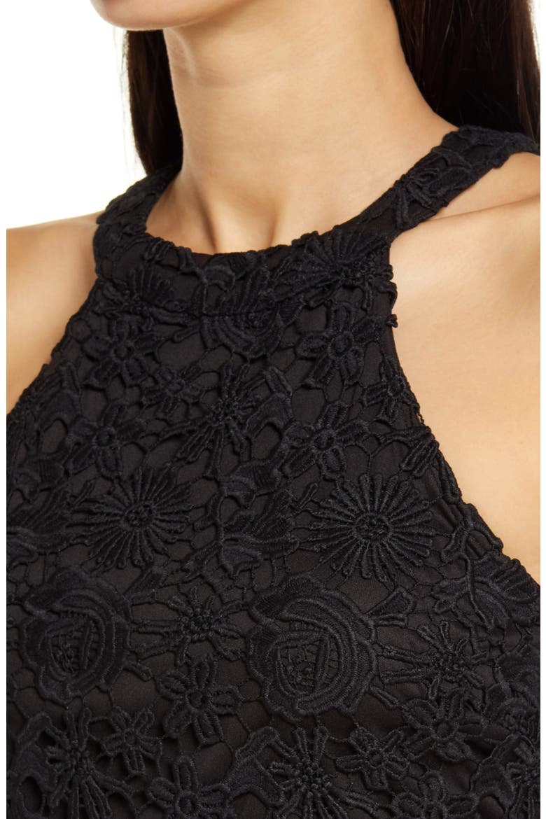 Love Poem Crochet Lace Minidress, Alternate, color, BLACK