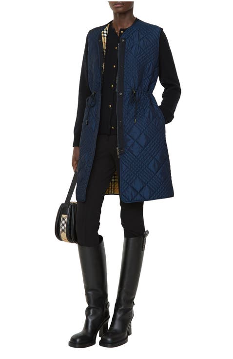 Micro Check-stitch Nylon Blend Gilet