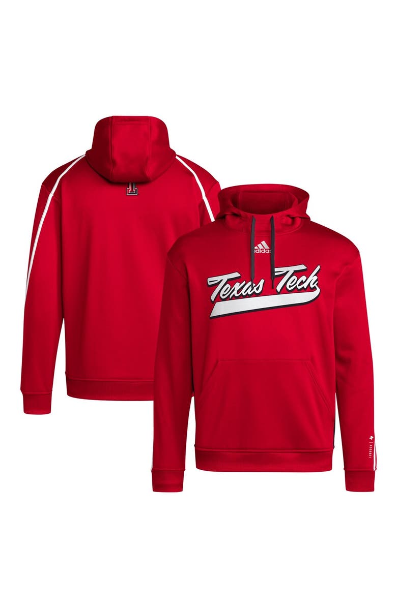 adidas Men's adidas Red Texas Tech Red Raiders 2024 Sideline Travel Pullover Hoodie, Main, color, 