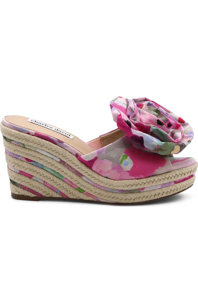 Charles David Crash Esapdrille Platform Wedge Slide Sandal, Alternate, color, Magenta