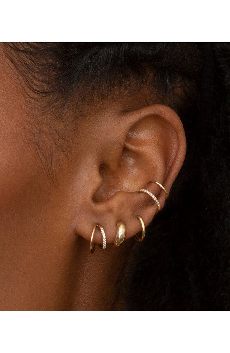 Zoë Chicco Half Round Huggie Earrings, Alternate, color,