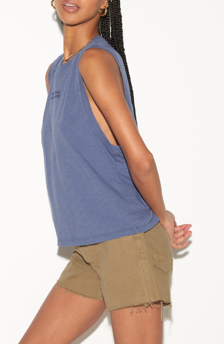 Spiritual Gangster Jagger Slub Knit Graphic Tank, Alternate, color, Vintage Indigo